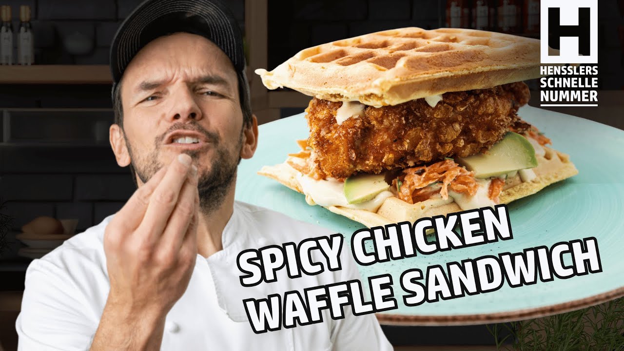 Quick Spicy Chicken Waffle Sandwich Recipe by Steffen Henssler