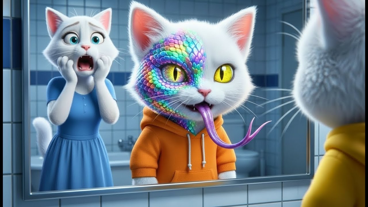 😱 Kitten Swallows A Rainbow Snake Then Turn Into Snake While Sleeping Terrible Night!  #catstory