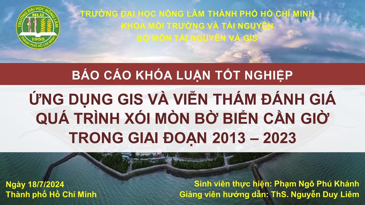 [GIS News] Đánh giá quá trình xói mòn bờ biển Cần Giờ (Assessing coastal erosion in Can Gio)