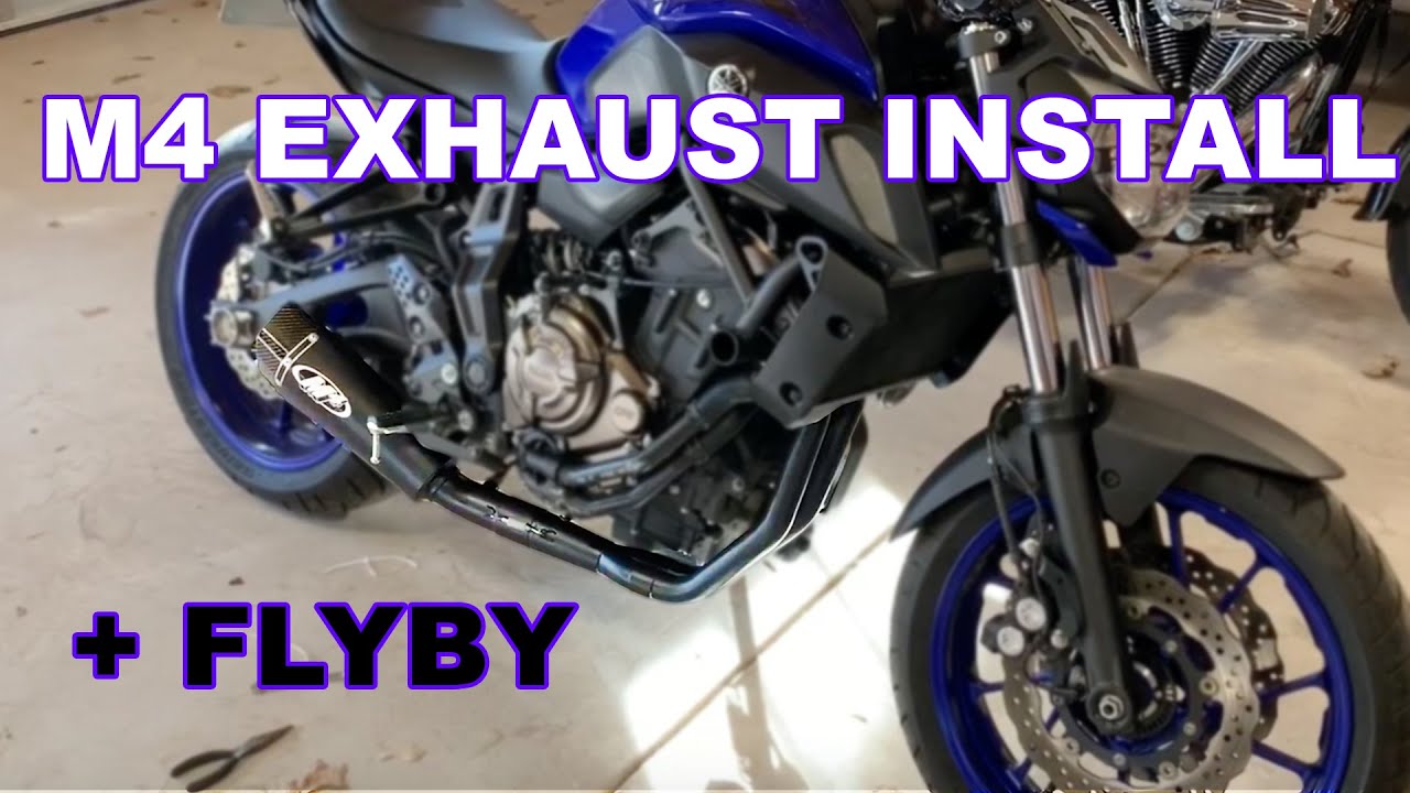 2018 MT07 M4 FULL EXHAUST INSTALL AND FLYBY!- MT07 Stunt build Series Ep. 2