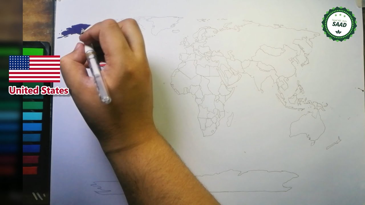 1914 World flag map Drawing | World flags before WWI