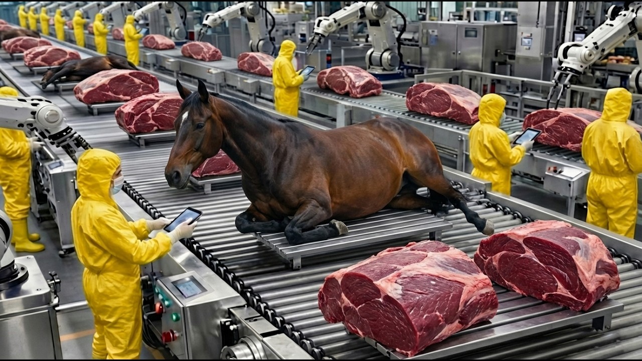 Inside a Horse Meat Factory . From Farm to Frozen Packs