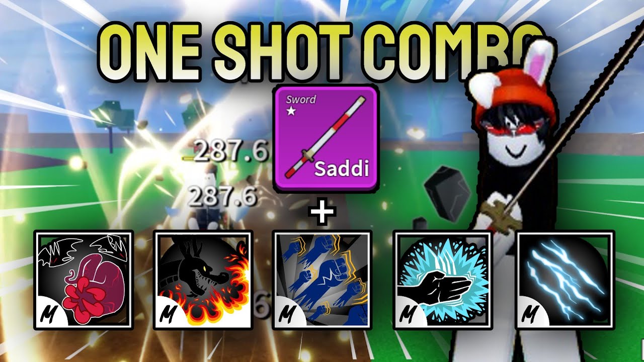 SADDI ONE SHOT COMBO WITH BEST V2 MELEE | Blox Fruits | 30M Bounty