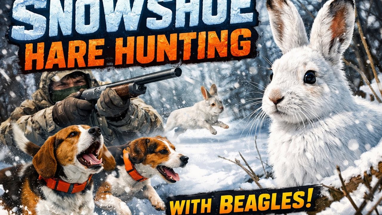 Northern Maine snowshoe hare hunt with hounds   #rabbithuntingwithbeagles #hunting #catchandcook 