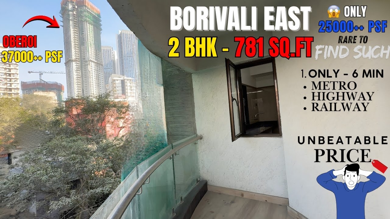 2 bhk balcony flat near Oberoi borivali East | 6 min from Railway Metro | Walking Distance | Mumbai