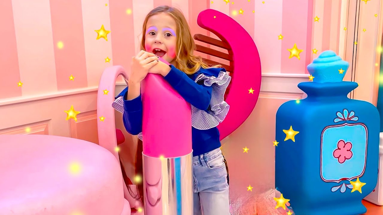 Nastya y la herramienta de maquillaje gigante. Historia divertida para niños