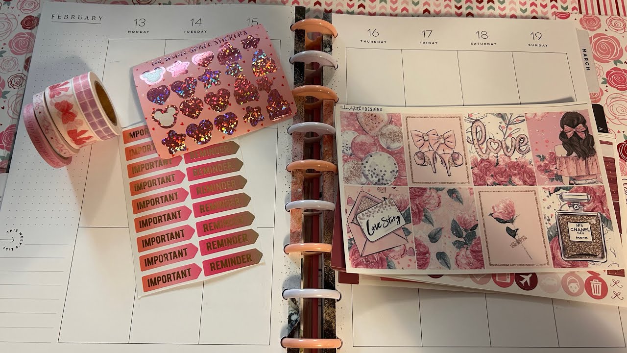 Plan With Me / Pinks / Happy Planner