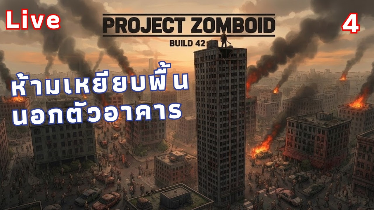 Project Zomboid ชาเลนจ์ห้ามเหยียบพื้นนอกตัวอาคาร