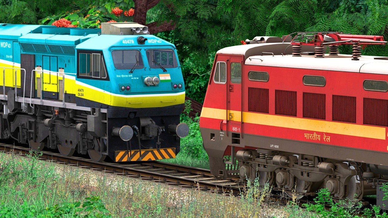 WAP4 RESCUE WDP4D ICF EXPRESS TRAIN | BUMPY RAILROAD | RAILWORKS | INDIAN TRAIN SIMULATOR GAMEPLAY