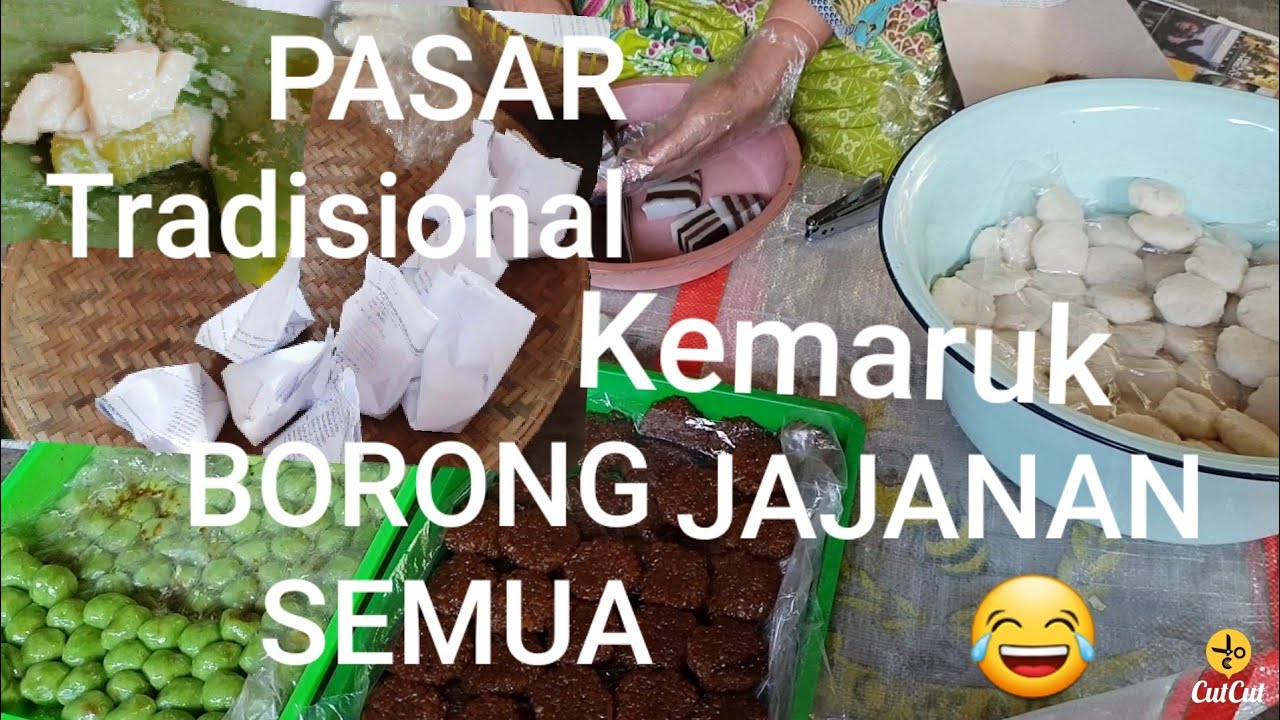 Borong Jajanan Cemilan Pasar Tradisional dekat Kampungku//Belanja Kuliner makanan Jadul