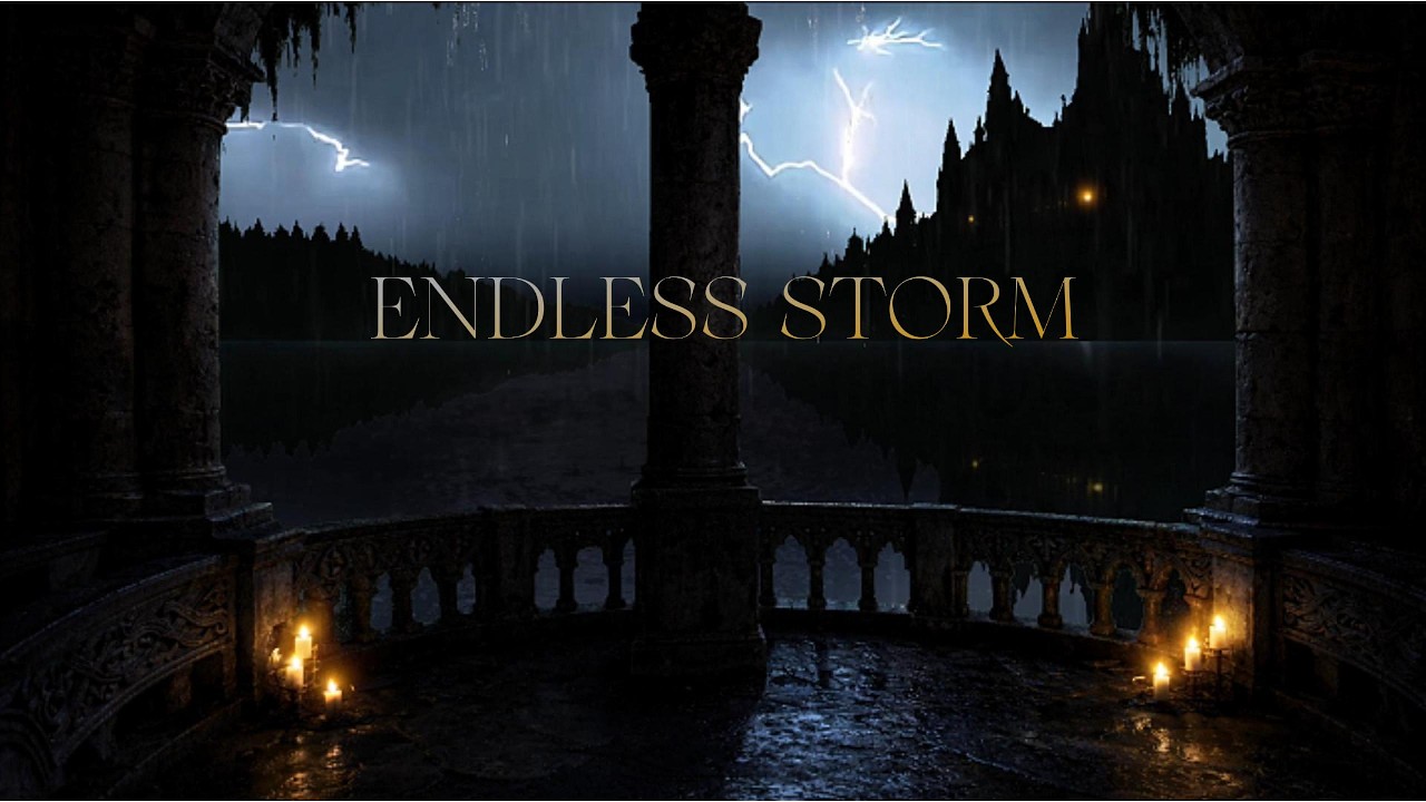 Endless Storm at the Dark Castle | Heavy Rain & Thunder Ambience