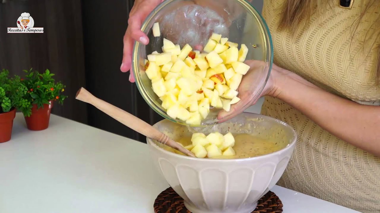 BOLO DE MAÇÃ - de liquidificador I Receitas e Temperos