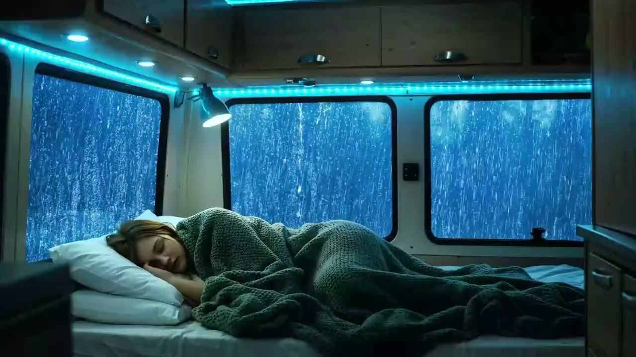 🌧️Massive Thunderstorm in a Warm Camper 🚐🌩️