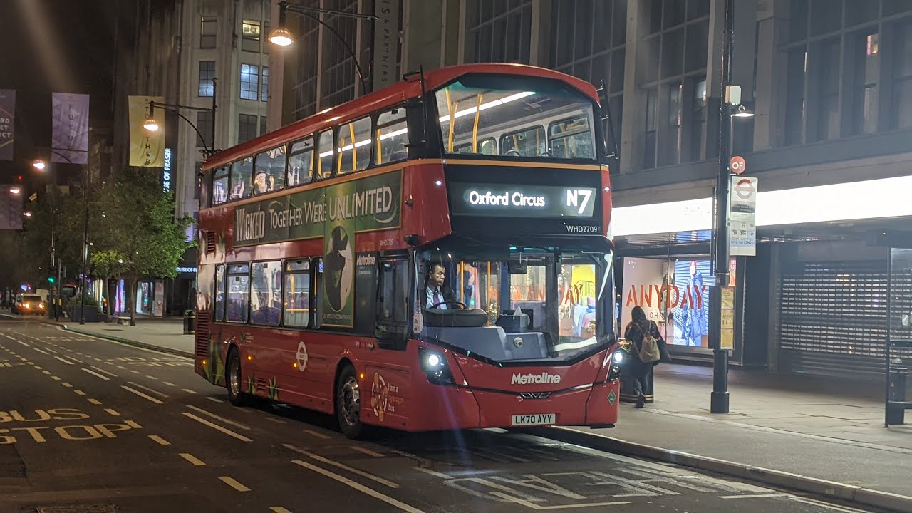 *Fast Driver* Metroline Route N7 Journey | Wright Streetdeck FCEV Hydrogen - WHD2709 (LK70AYY)