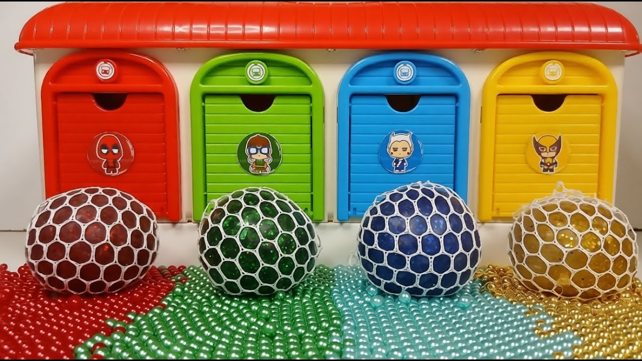 Satisfying Garage ASMR | Making 4 BIG Jelly Balls Net Mixing All Color Beads in Magic Garage ASMR