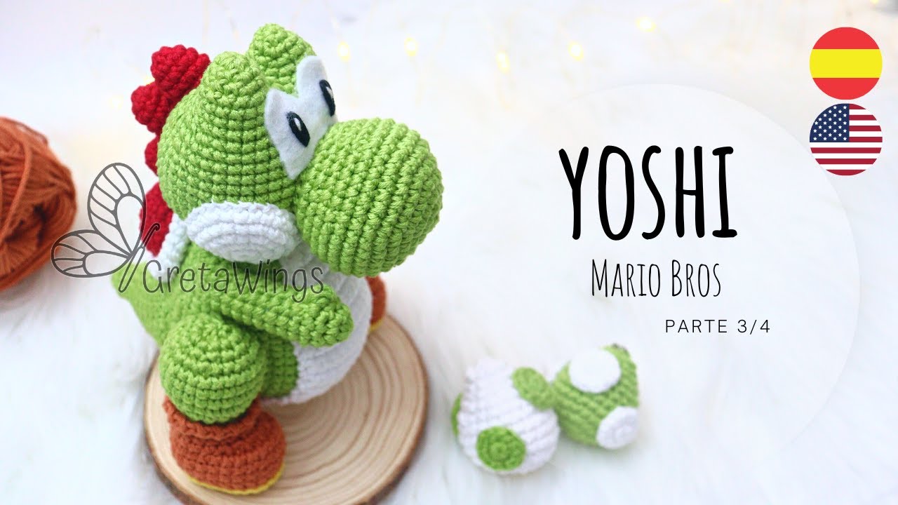 Yoshi Mario Bros Amigurumi Parte 3/4 - Tutorial Sub 🇺🇸🇪🇸/ GretaWings