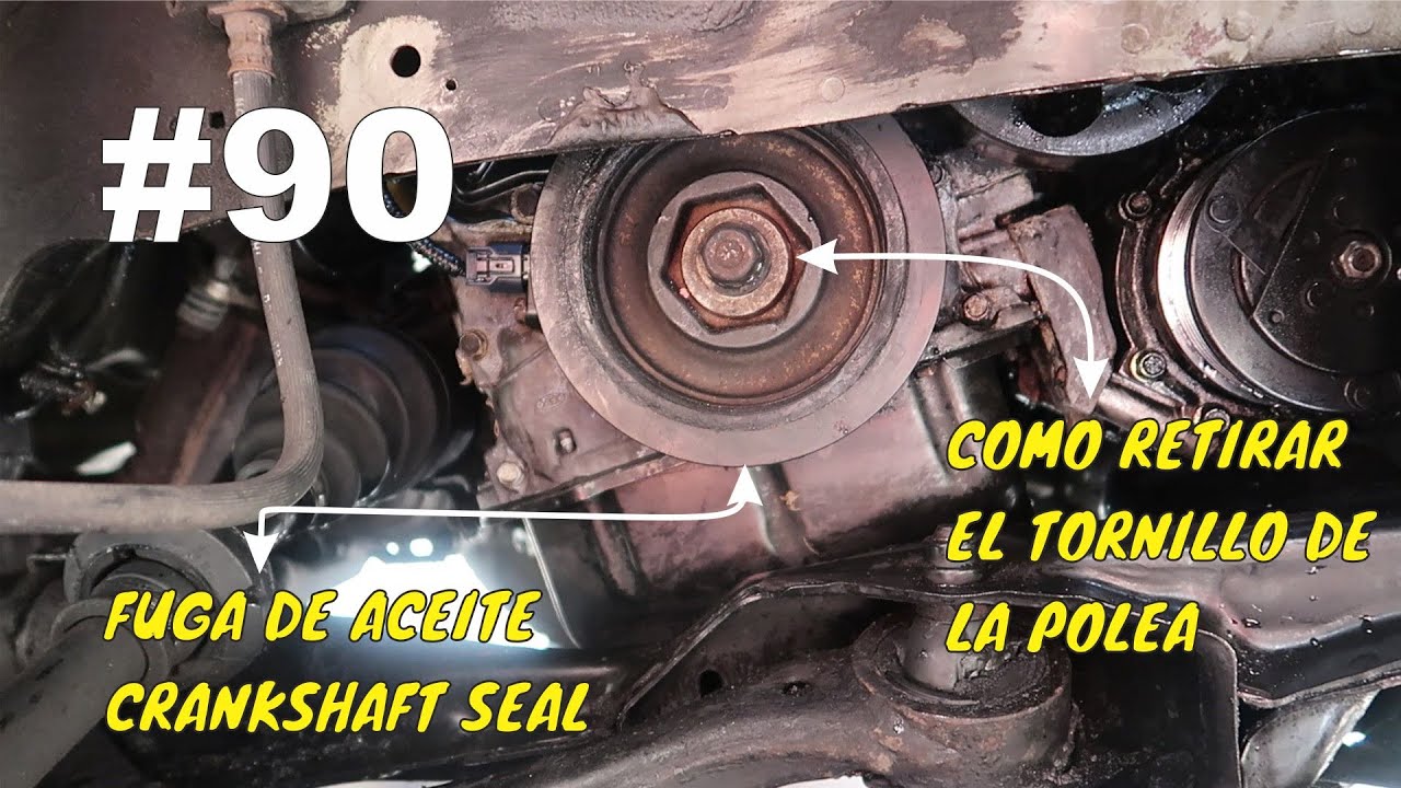 Como retirar el tornillo de la polea y cambiar su sello (Seal)  Honda CRV 2002 motor serie K