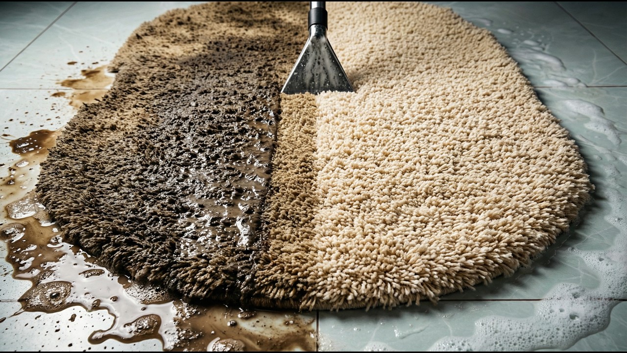 Round Shaggy Rug Deep Clean – Insanely Satisfying Wash ✨