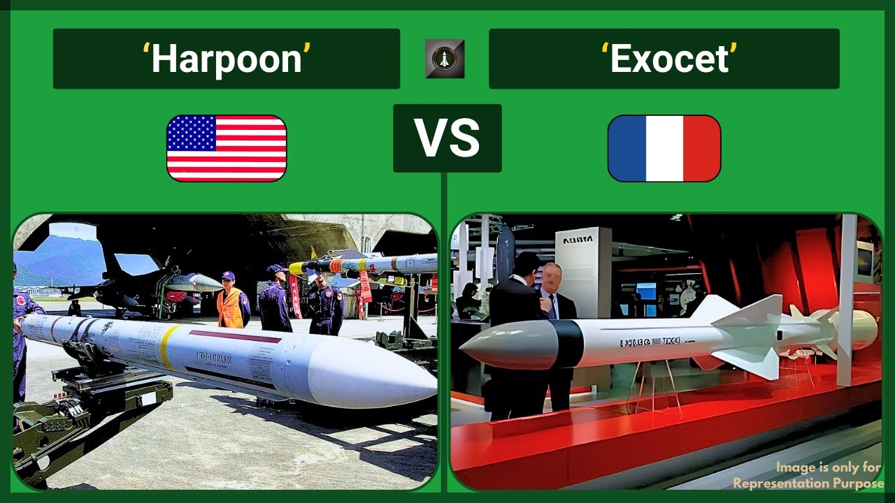 Американская ракета Harpoon против французской дозвуковой противокорабельной ракеты Exocet