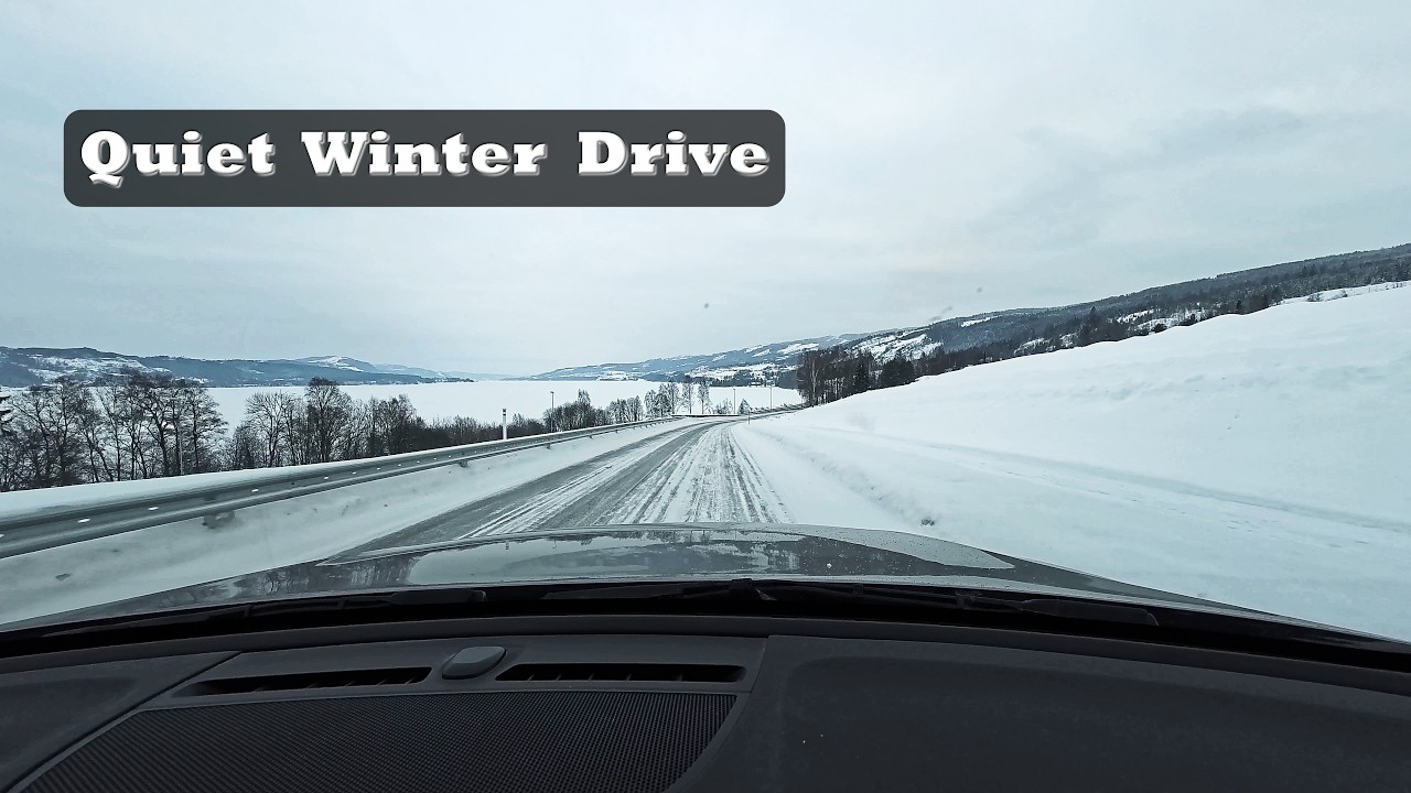 Quiet Winter Day Drive / Lillehammer to Oslo, Norway