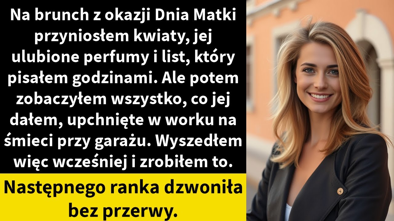 Na brunch z okazji Dnia Matki przyniosłem kwiaty, jej ulubione perfumy i list,