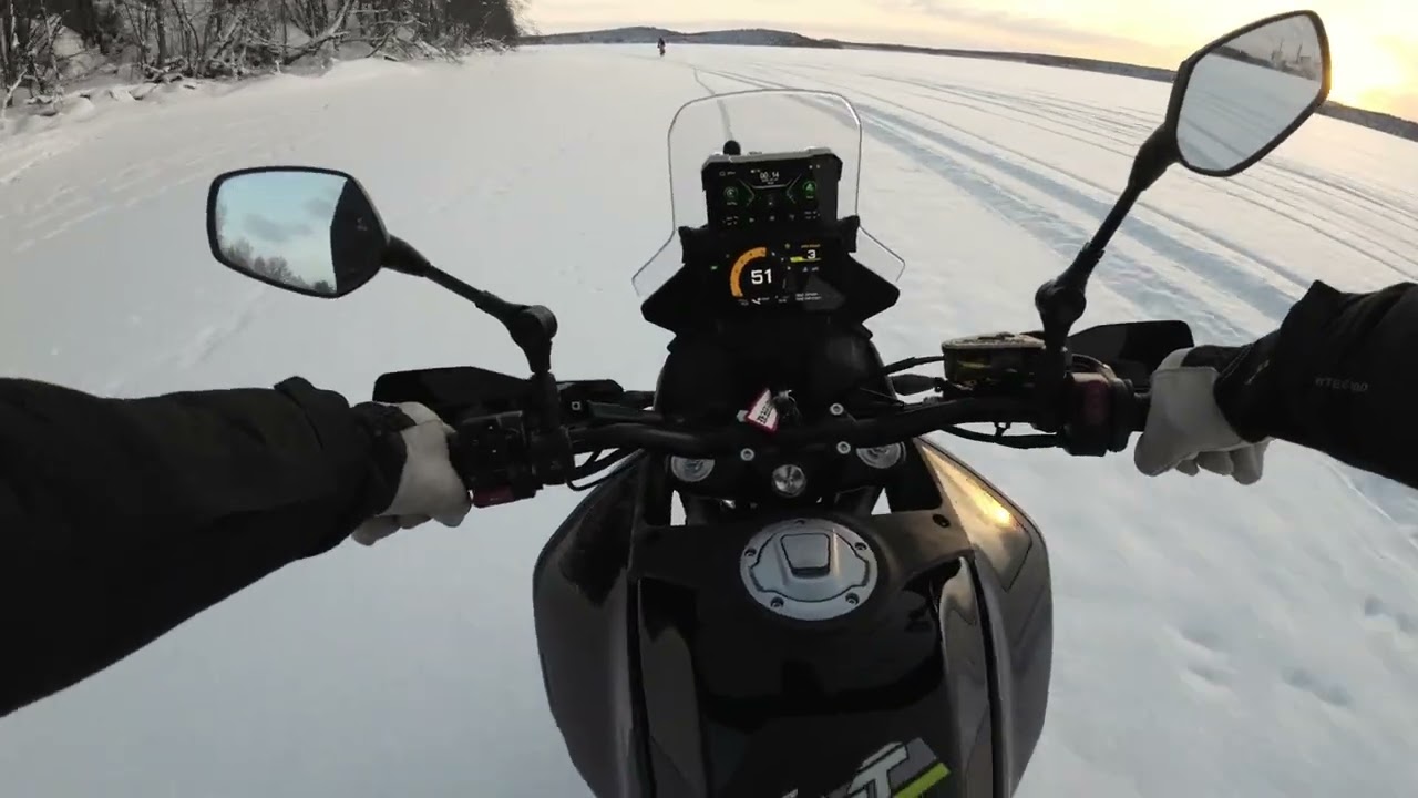 CFMOTO 450MT ON FROZEN RIVER