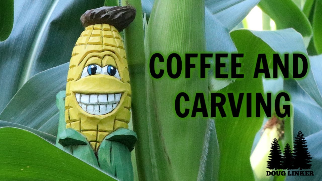 Carving a Corncob Caricature  With My Dog