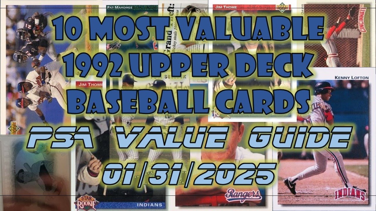 1992 Upper Deck Baseball Cards Top 10 Most Valuable PSA Graded as of 01/31/2025