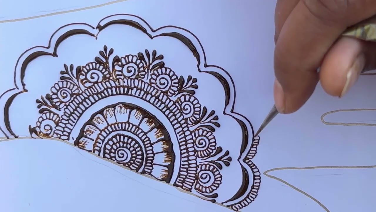 Beautifull mehandi design in simple step #design #mehndi #art #henna #mehndidesign 