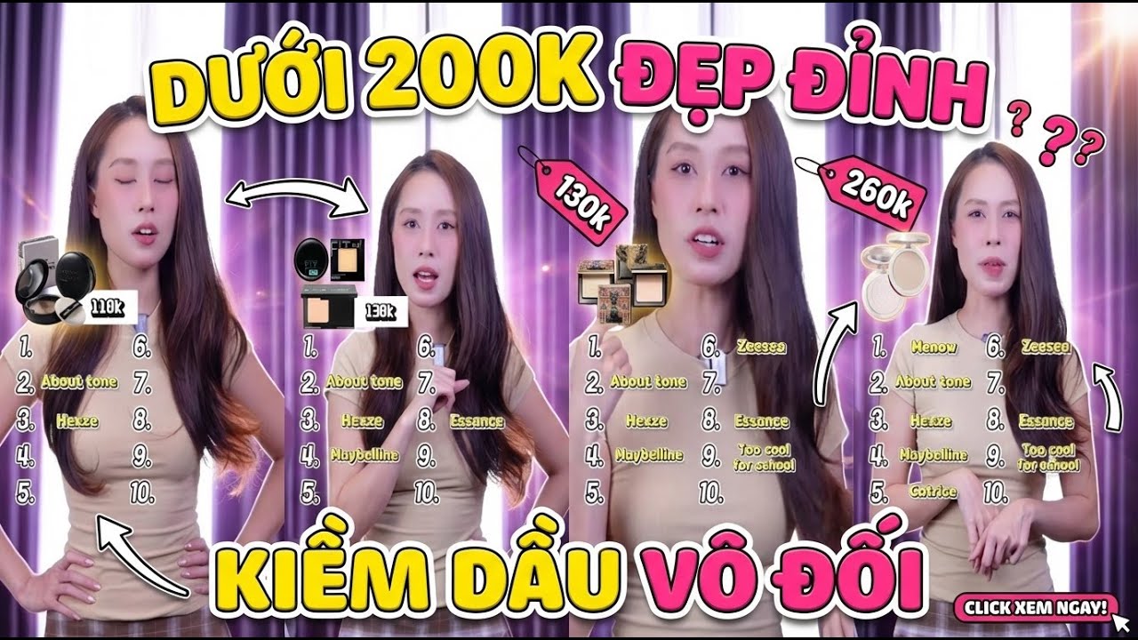 TOP PHẤN NÉN GIÁ HỌC SINH SINH VIÊN KIỀM DẦU CHE PHỦ TỐT DƯỚI 200K