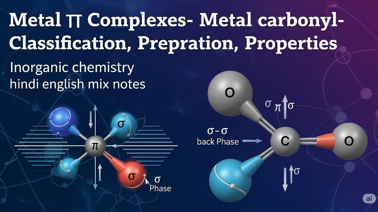 Metal π Complexes- Metal carbonyl in hindi || MSc inorganic chemistry hindi notes || Easy language