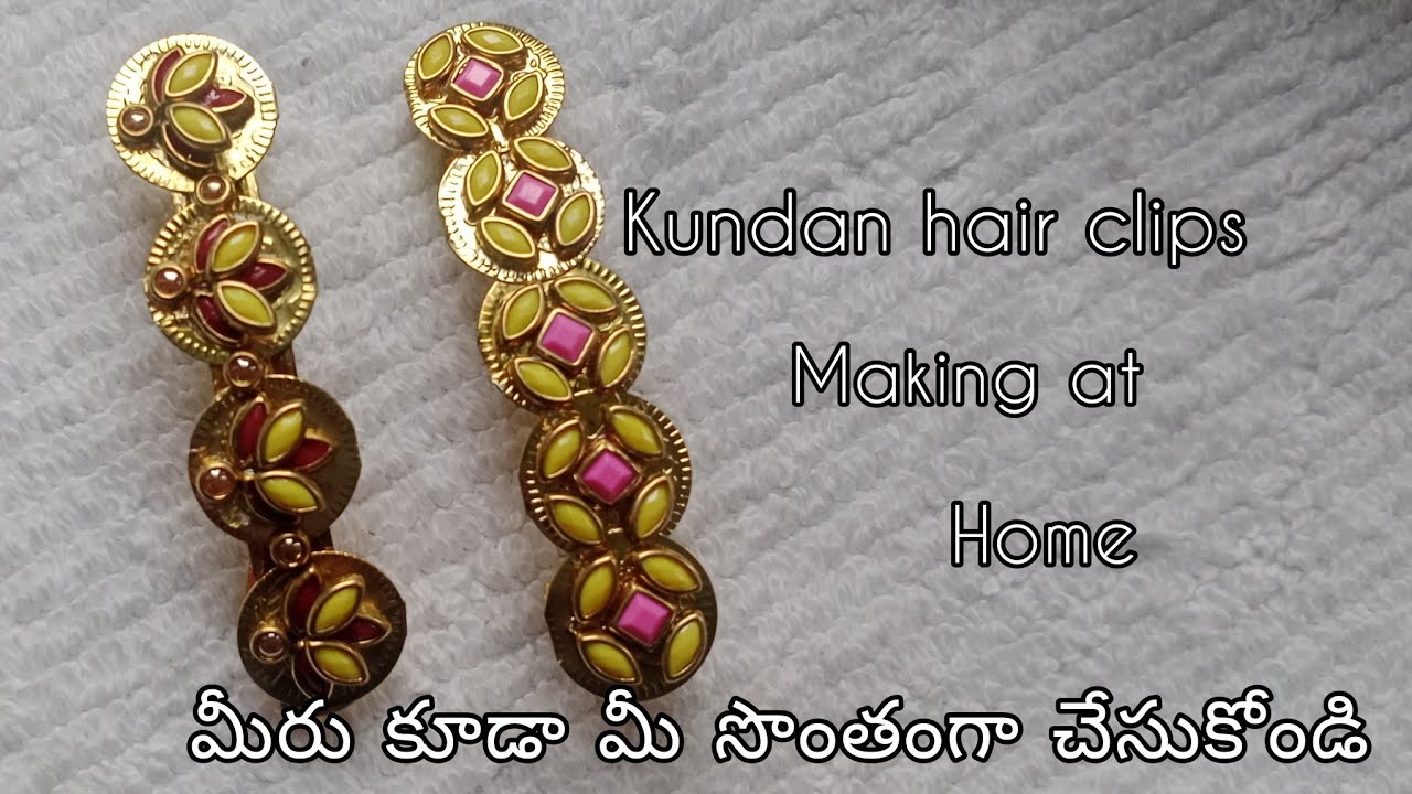 Kundan hair clip making at home #kundanhairclip #clips #hairaccessories #paviammucreativity 