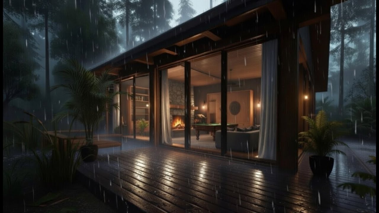 Lluvia suave en una cabaña en el bosque | música relajante para dormir 🌲🎶 Te dormirás en minutos