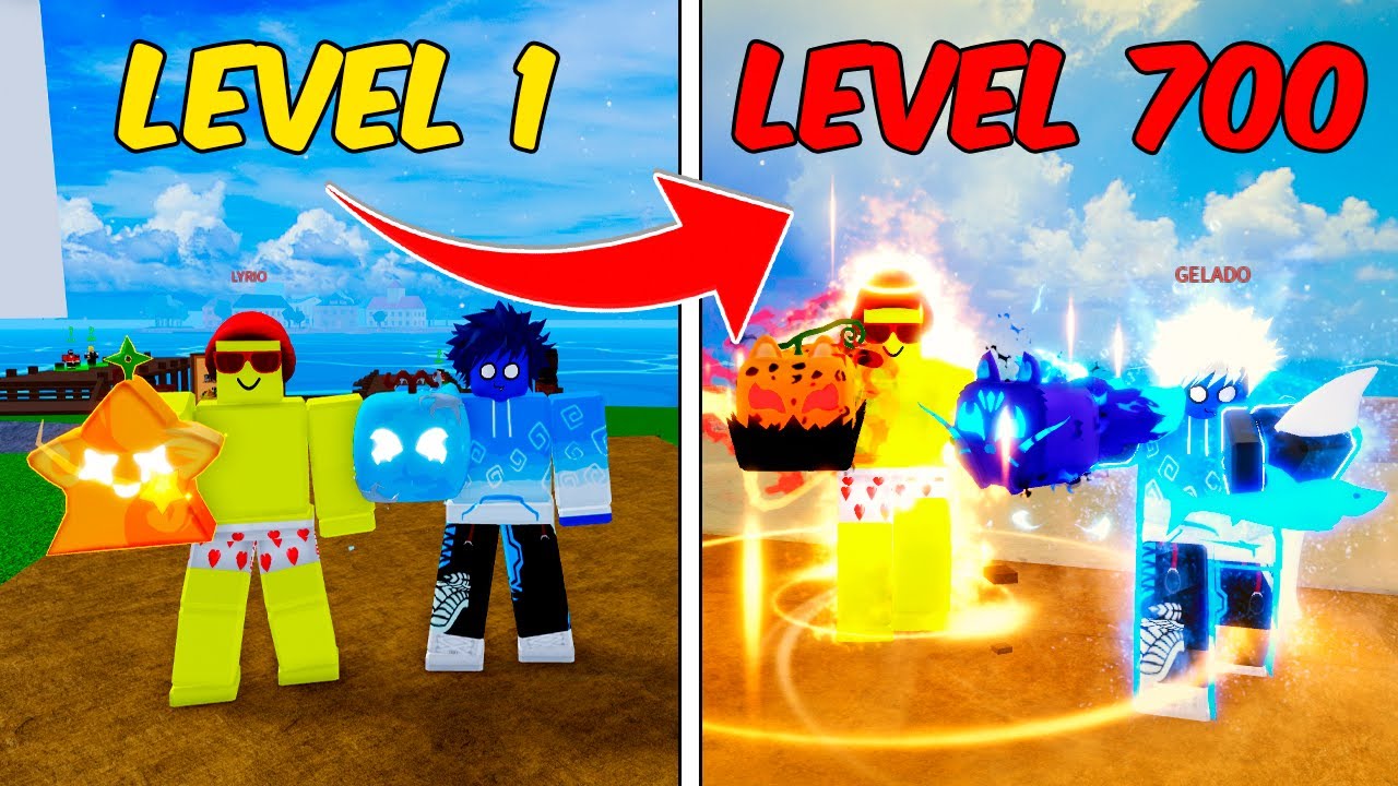 1 ao 700 s&oacute; com FRUTAS AZUIS no roblox!