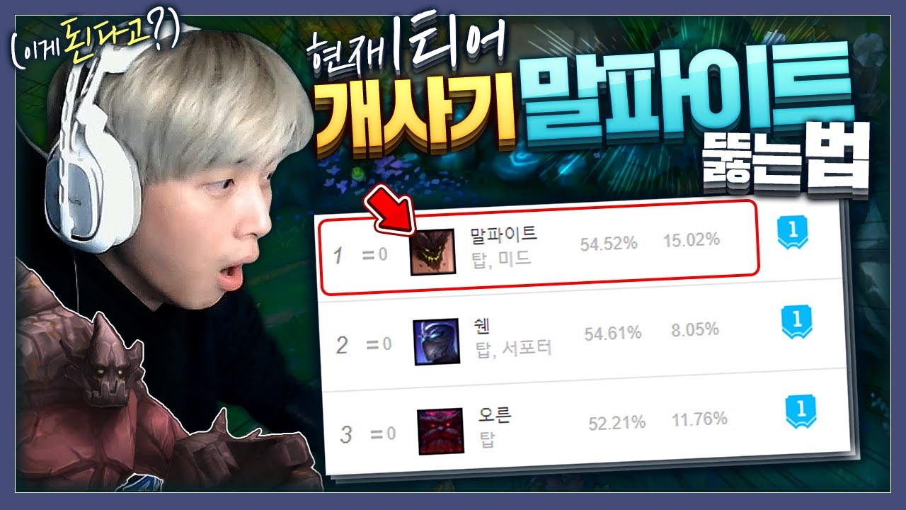 현재 픽률1위 승률 1위 개사기 말파이트 뚫는법 [리그오브레전드]