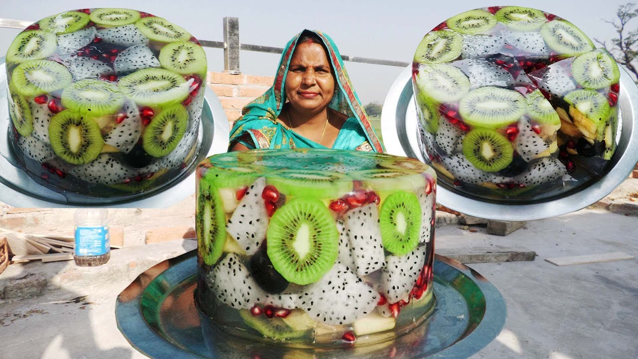 फ्रूट जेली केक रेसिपी बनाने की आसान विधि | How to ake Agar-agar Fruit Jelly cake recipe In Hindi
