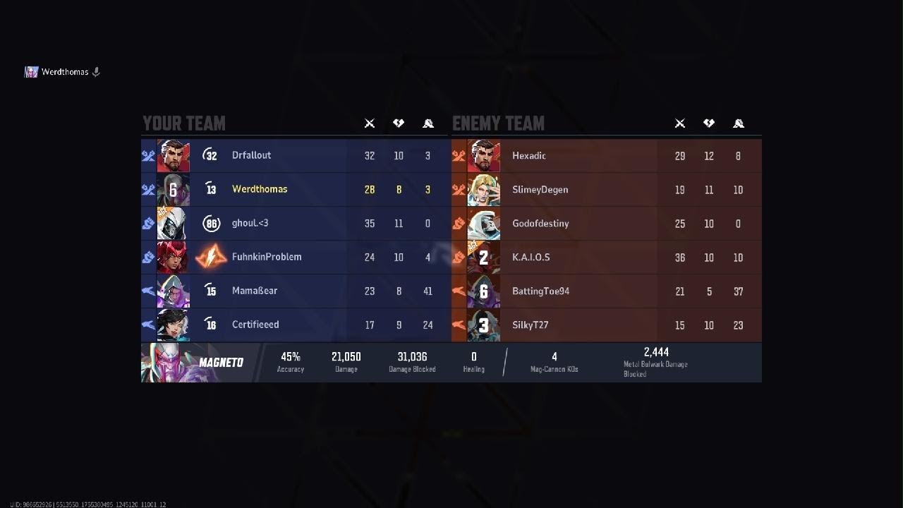 Big save to win Marvel Rivals match