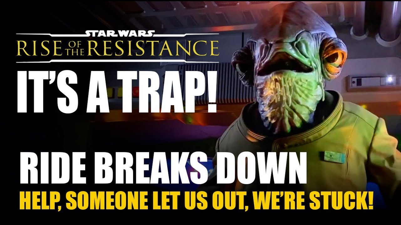IT'S A TRAP!  RISE OF THE RESISTANCE BREAKS DOWN DURING RIDE! Walk of shame at Disneyland!