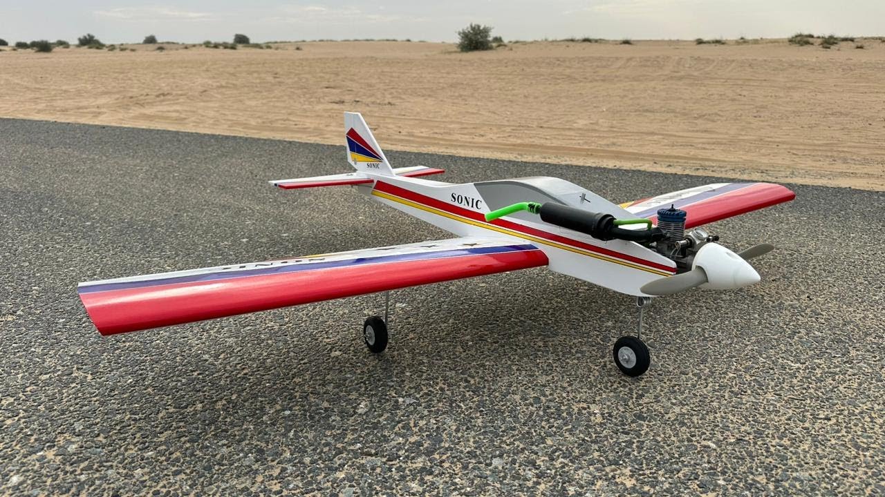 Sonic MK2 Low Wing Maiden Flight - MVVS 0.28 Glow Engine