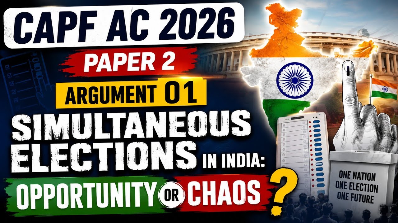 CAPF AC 2026 Argument Writing | Simultaneous Elections: One Nation, One Election