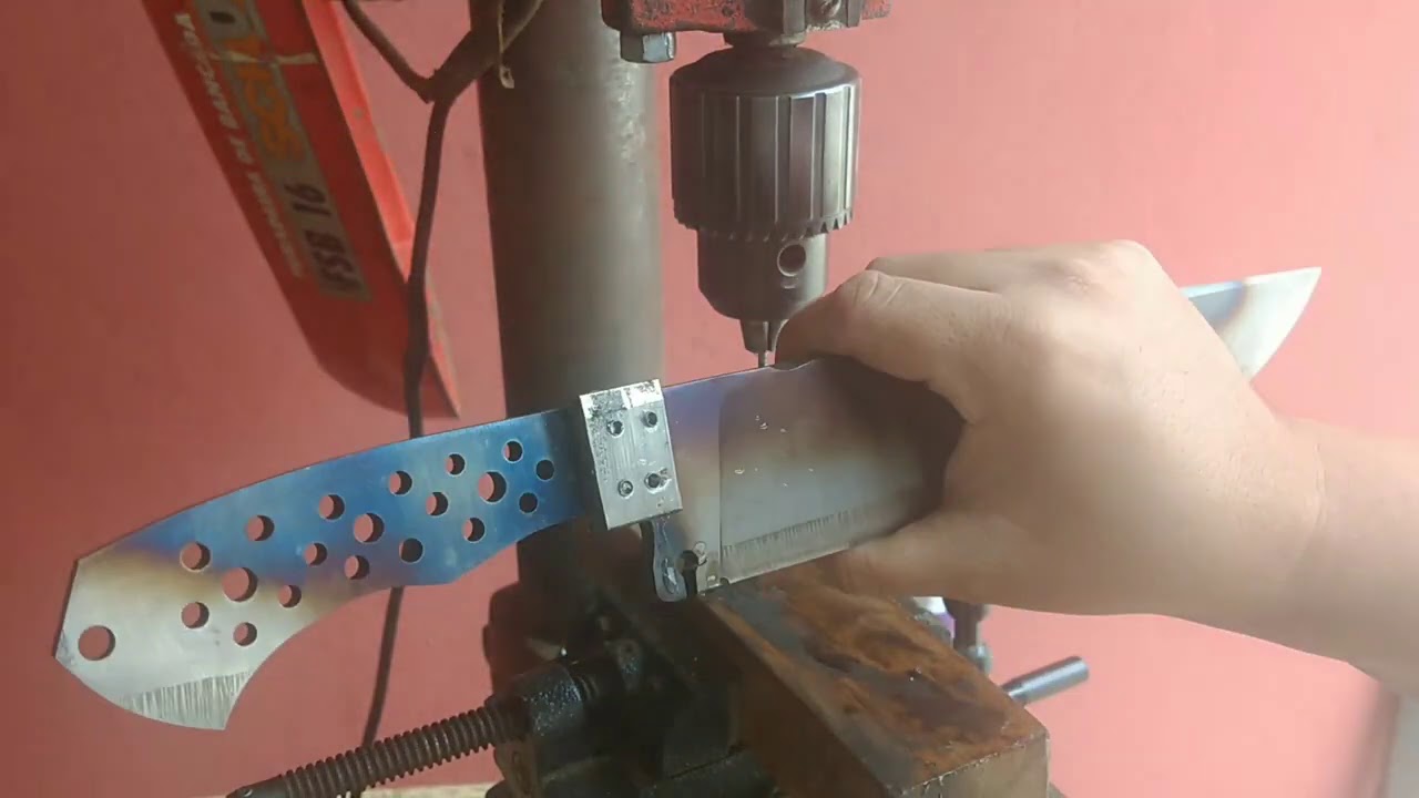 Como fazer um Bolster de inox na faca artesanal - #cutelaria