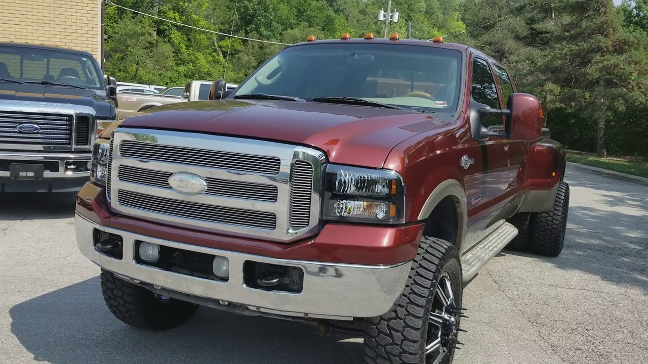 2005 Ford F350 King Ranch Powerstroke on 20in Dually wheels, and 35s, lifted, studded, FOR SALE!