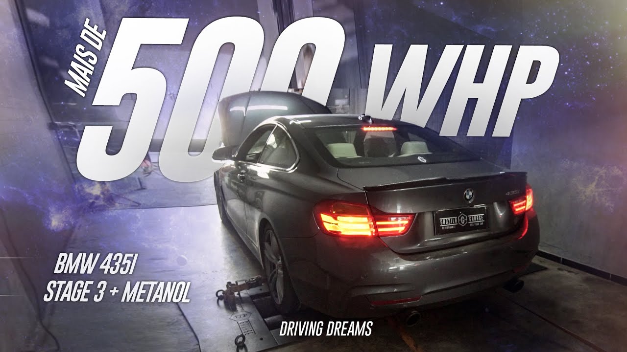 BMW 435i Stage 3 com WMI Metanol acelerando no dinamômetro! Mais de 500 WHP? 240