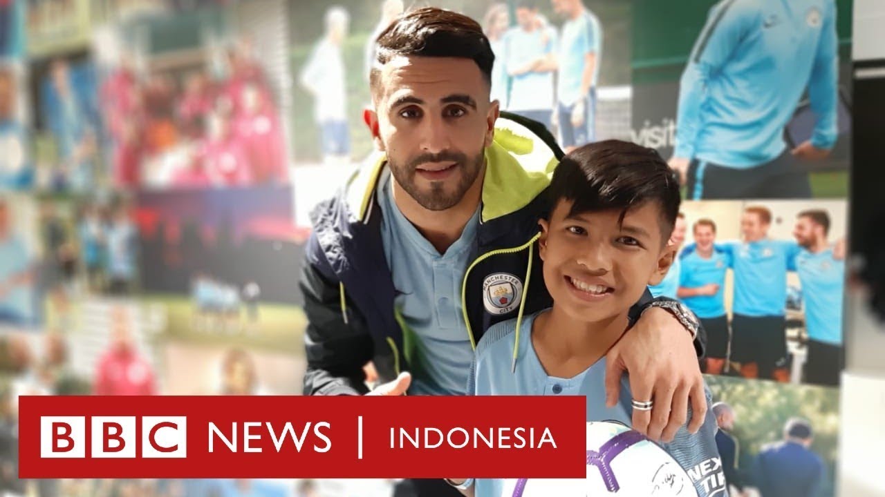 Korban gempa palu Rizky bertemu Riyad Mahrez: 'Seperti mimpi'