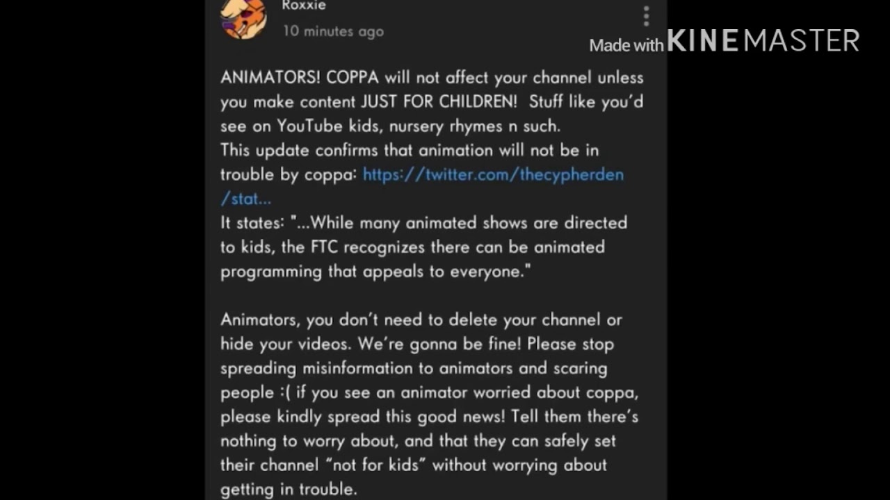 Animators are safe from COPPA