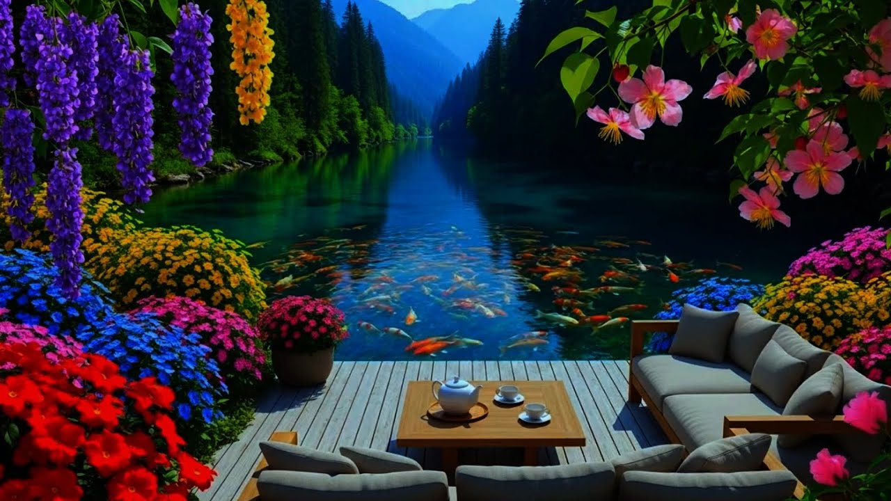 Serene Morning by the Lake ☕ Soft Music & Gentle Nature Sounds