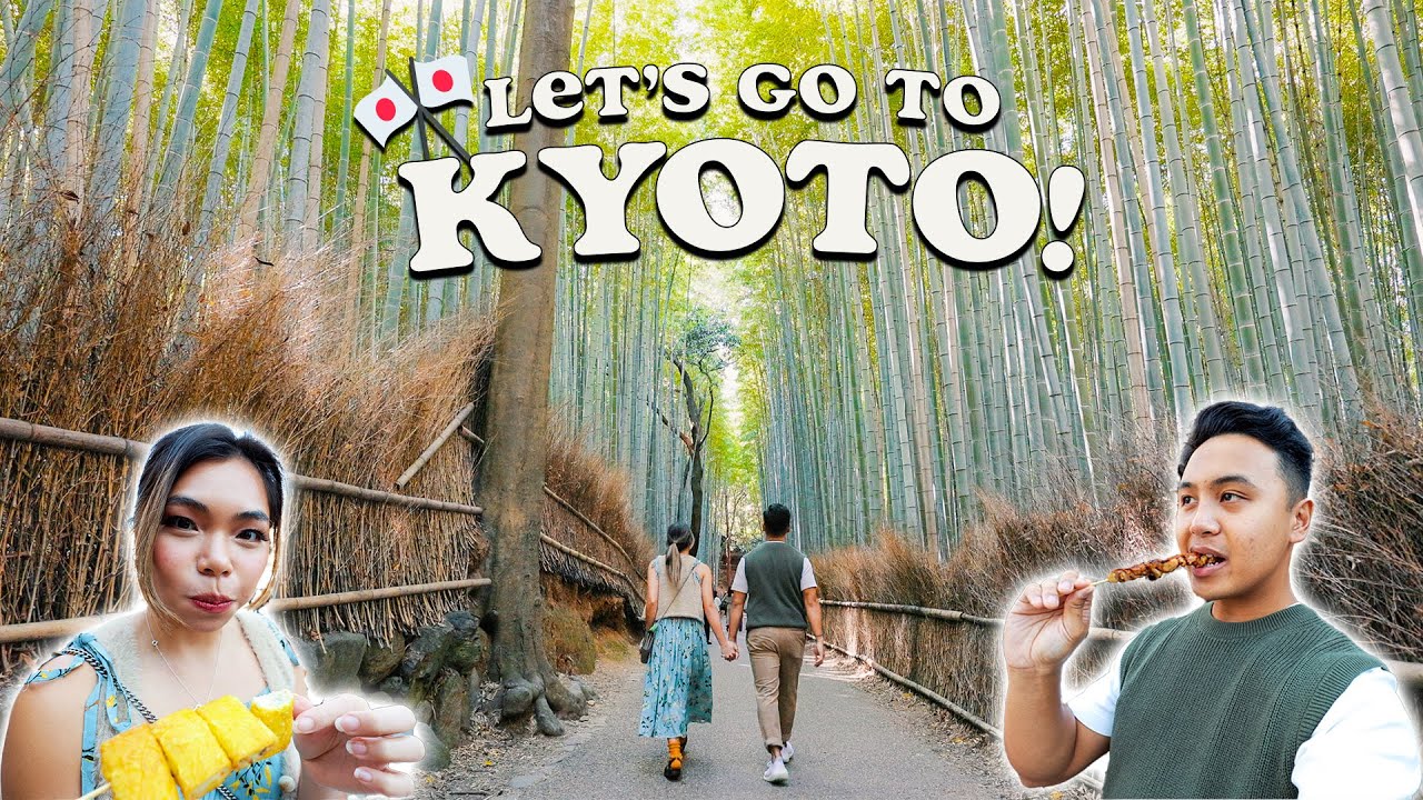 FIRST TIME tourists exploring KYOTO! Our first impression of the famous bamboo forest & temples 🇯🇵