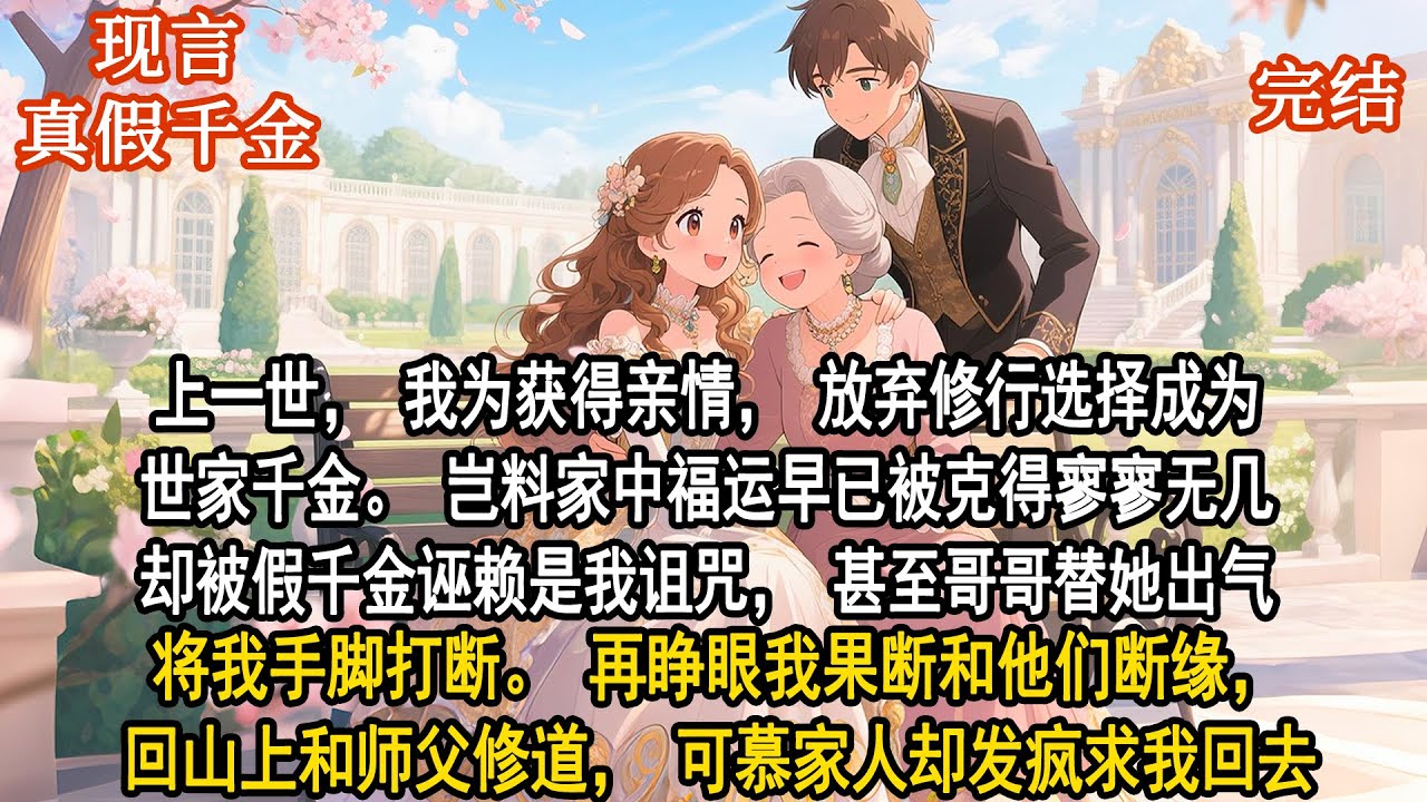 上一世，我為獲得親情，放棄修行選擇成為世家千金。豈料家中福運早已被克得寥寥無幾卻被假千金誣賴是我詛咒，甚至哥哥替她出氣將我手腳打斷。再睜眼我果斷和他們斷緣，回山上和師父修道，可慕家人卻發瘋求我回去