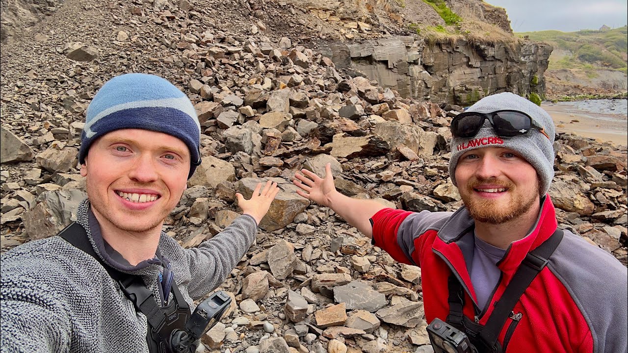 Huge LANDSLIDE Fossil Hunt! 