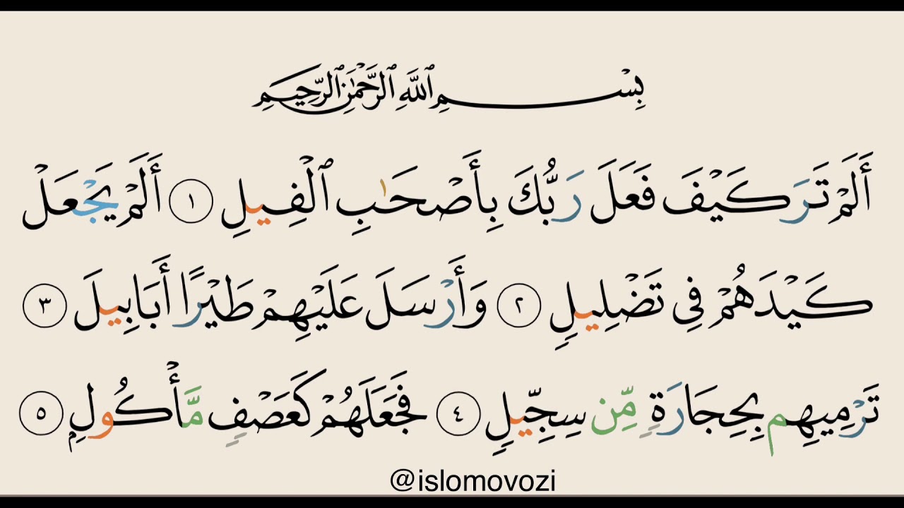 (4)  Фил сураси тафсири